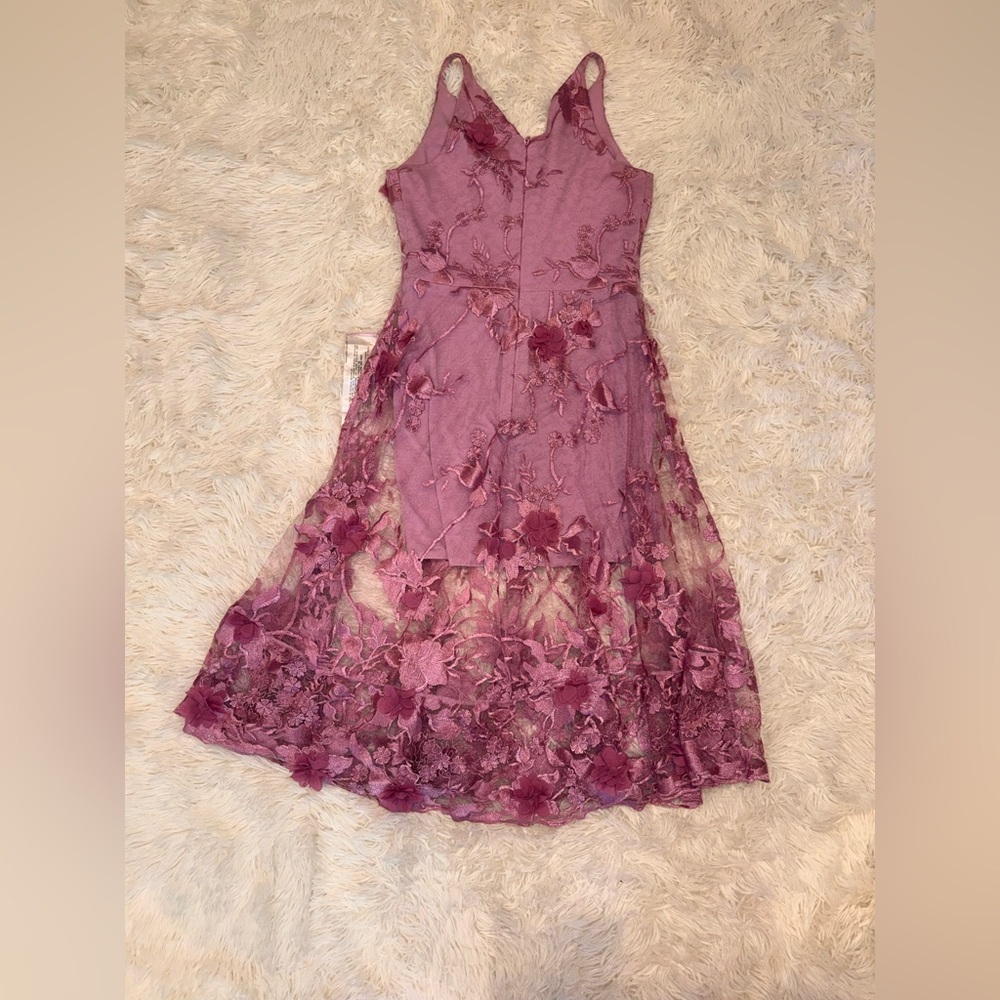 NEW Dress The Population Audrey Embroidered Fit & Flare sz M lavender purple - Picture 5 of 7